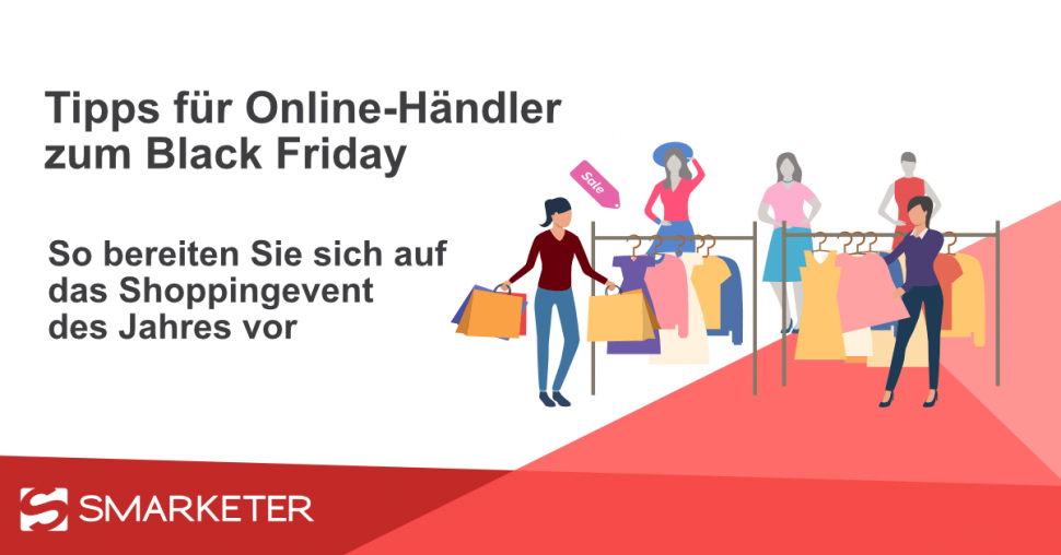 Kunden die während des Black Friday bei einem Händler Mode einkaufen