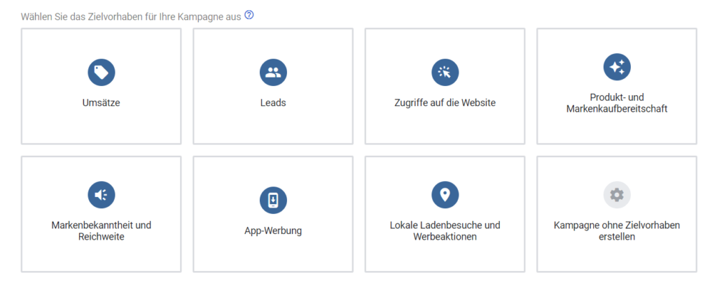 Kampagnenziele von Google Ads