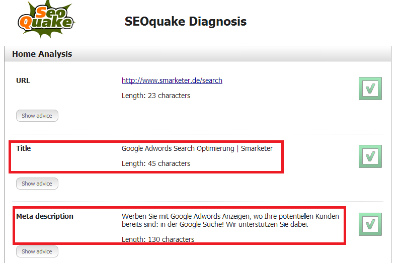 Quelle: Google Chrome Extension SEOQuake