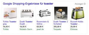 Google Shopping Anzeige © Google Stand: 11.09.2014