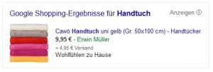 Google Shopping Anzeige © Google - Stand: 11.09.2014