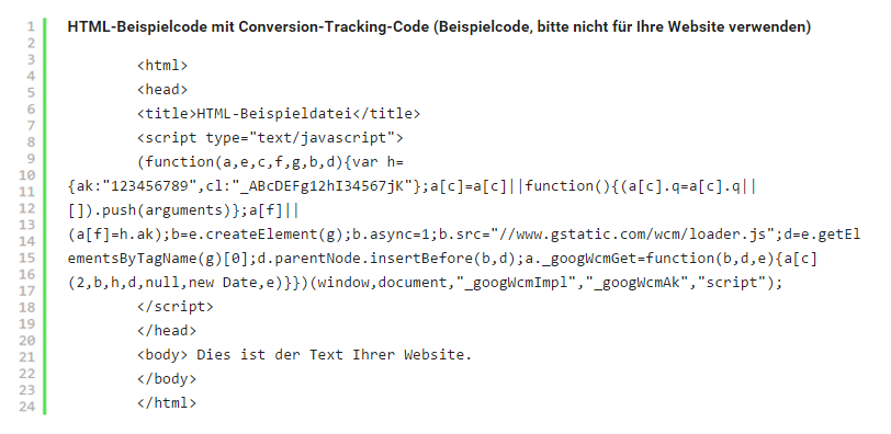 Conversion-Tag