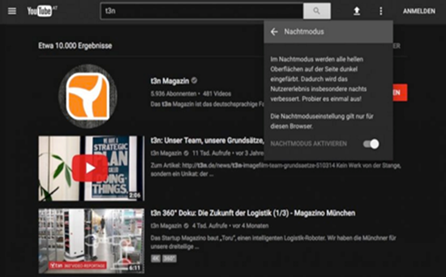 Abb. 2: Ansicht des neuen Designs von YouTube, Bildquelle: t3n.de