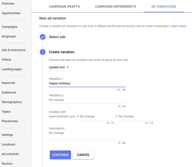 Abb. 2: Anzeigenvariationen, Bildquelle: searchengineland.com
