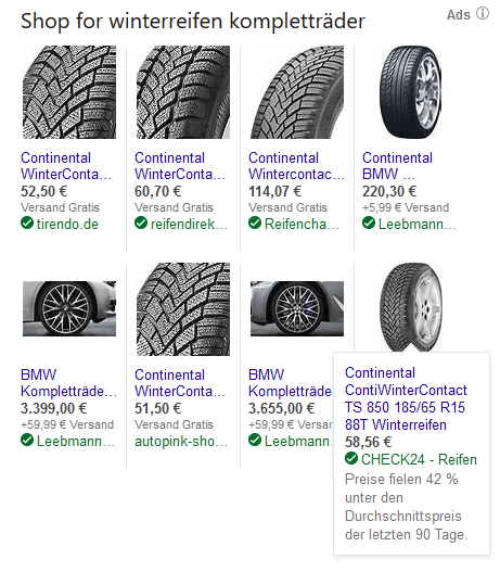 Abb. 4: Price Drop Annotations in Bing Ads, Bildquelle: adseed.de
