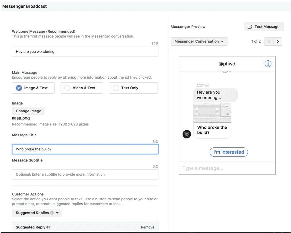 Abb. 5: Massenwerbung im Facebook Messenger, Bildquelle: adseed.de